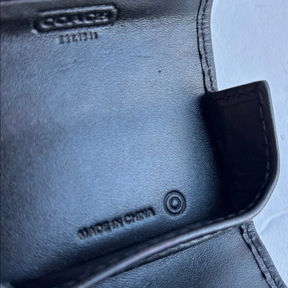 Vintage Coach Signature Black Gray Contact Case Y2K Mini Compact Makeup Stash - Picture 17 of 17